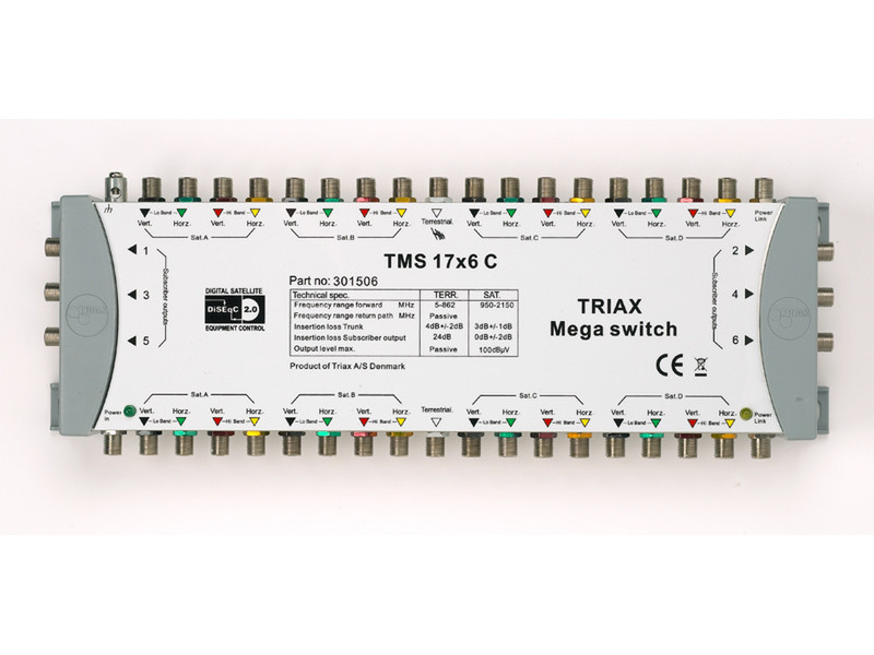Triax TMS 17x6 C Cable splitter Grey