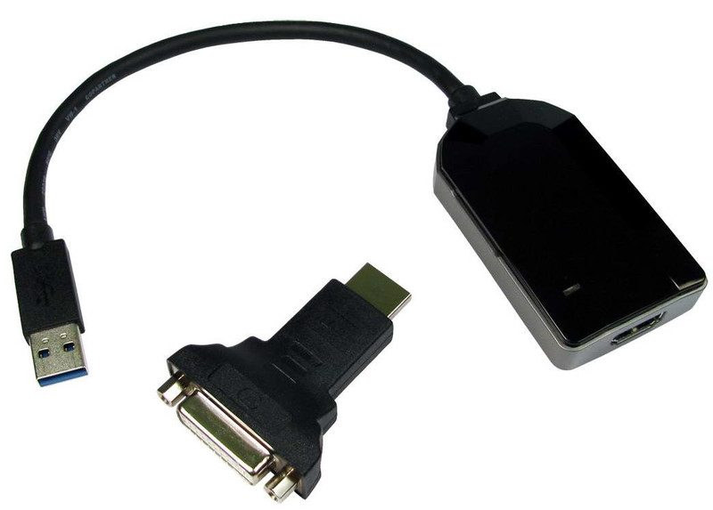 Cables Direct USB 3.0 to HDMI USB HDMA, DVI-D Black