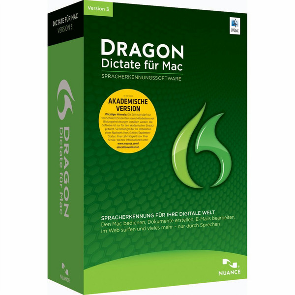 Nuance Dragon Dictate for Mac 3.0, EDU