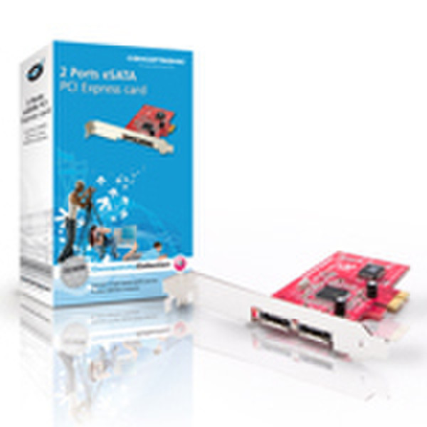 Conceptronic PCI-Expresskarte mit 2 eSATA-Anschlüssen Schnittstellenkarte/Adapter