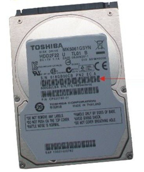 Fujitsu FUJ:CP520785-XX 500GB Serial ATA hard disk drive