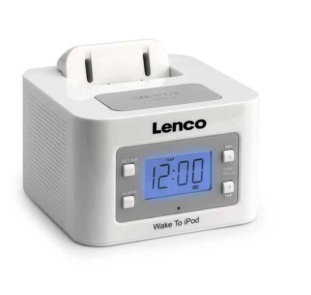 Lenco Alarm clock w/ iPod docking station Белый
