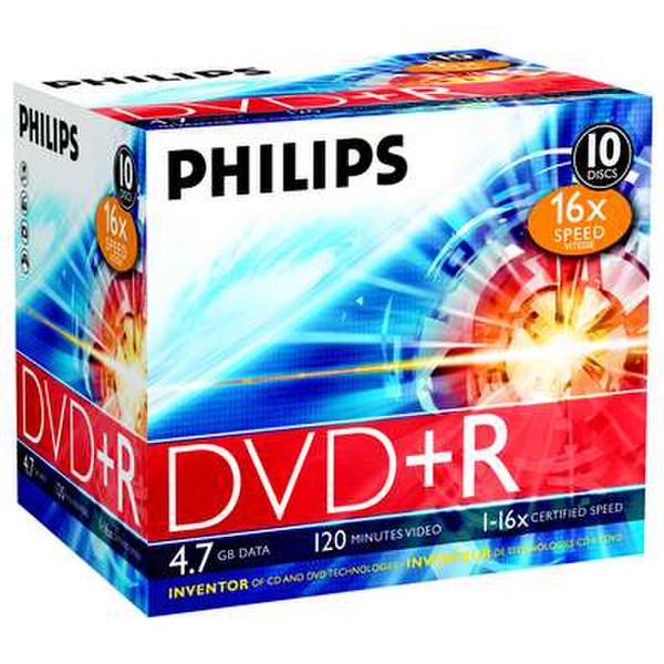 Philips DVD Recordable 4.7GB DVD+R 10pc(s)