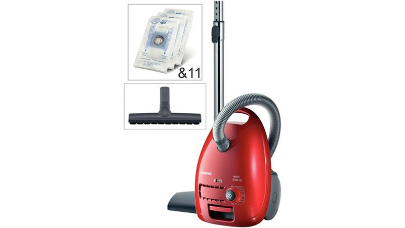 Siemens VS04G2301 Cylinder vacuum cleaner 3.5L 2300W Cherry,Metallic vacuum