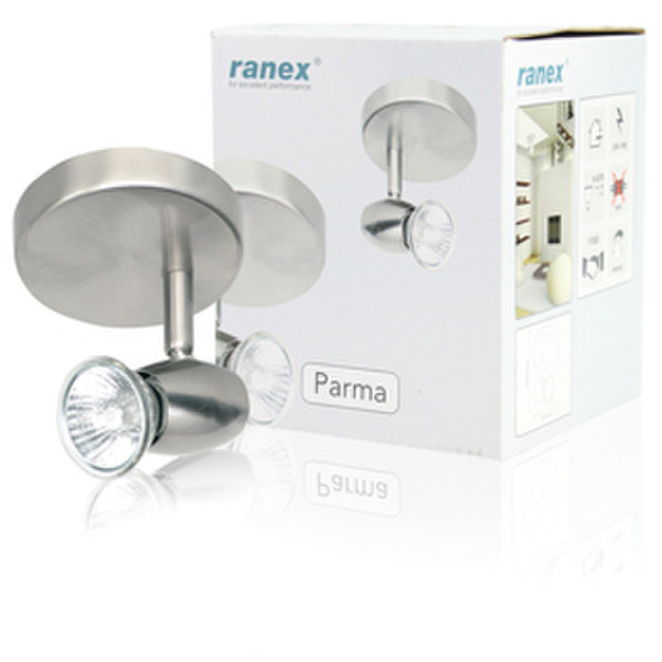 Ranex RA-INDOOR01 Innenraum Surfaced lighting spot GU10 50W Gebürsteter Stahl Lichtspot