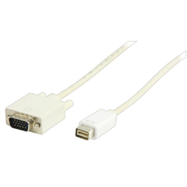 Valueline 2m Mini DVI - VGA, M - M 2m VGA (D-Sub) Weiß Videokabel-Adapter