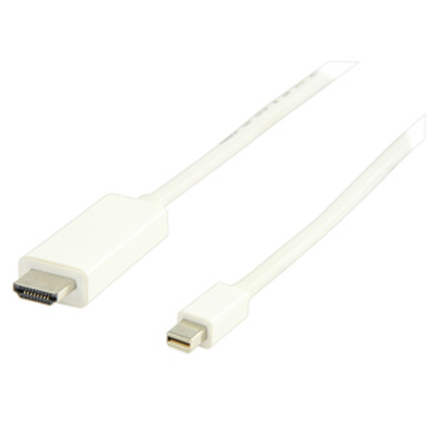 Valueline Mini DP - HDMI, M/M 2m mini DisplayPort HDMI Weiß Videokabel-Adapter