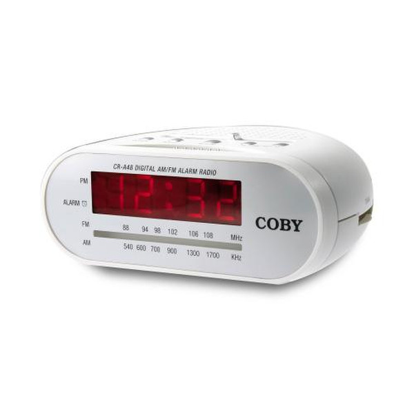 Coby CRA48 Часы Белый радиоприемник