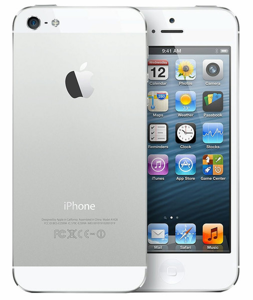 Apple iPhone 5 Одна SIM-карта 4G 16ГБ Cеребряный, Белый смартфон