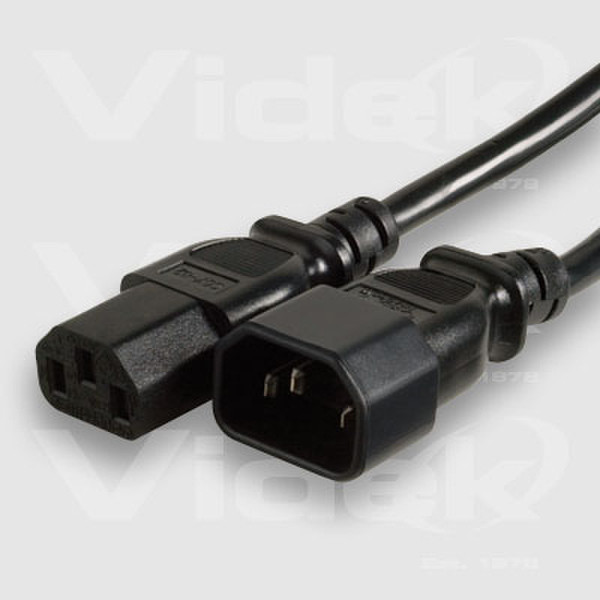 Videk IEC M to IEC F Mains Power Cable 6m 6m Schwarz Stromkabel