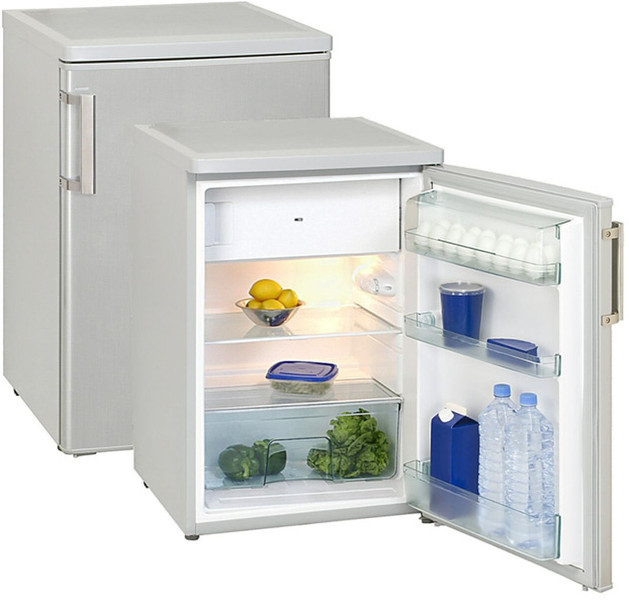 Exquisit KS 16 A+ freestanding 118L A+ Silver combi-fridge