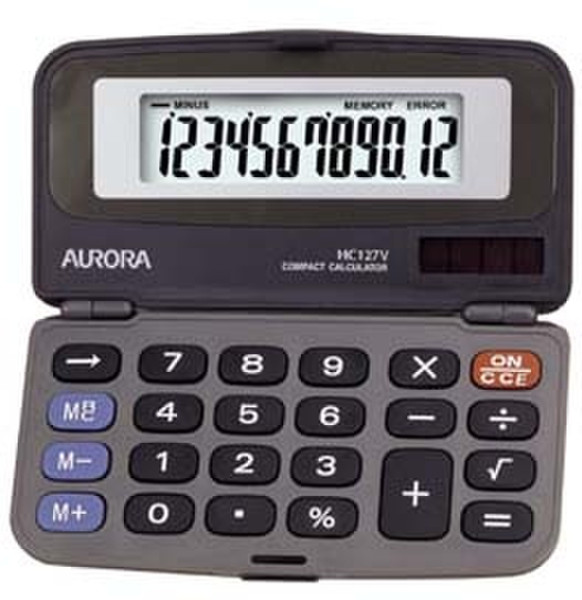 Aurora HC127V Tasche Einfacher Taschenrechner Schwarz Taschenrechner
