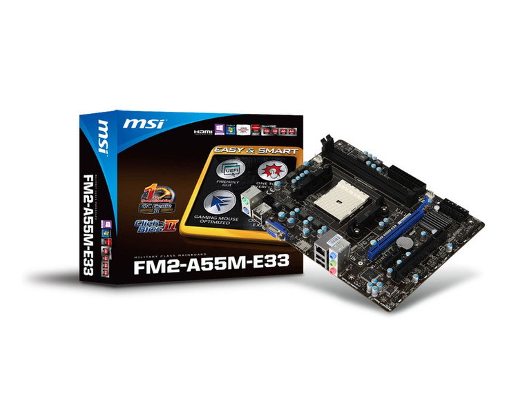 MSI FM2-A55M-E33 AMD A55 Socket FM2 Micro ATX motherboard