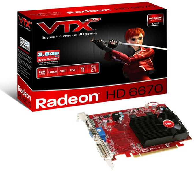VTX3D VX6670 2GBK3-HV2 Radeon HD6670 2GB GDDR3 graphics card