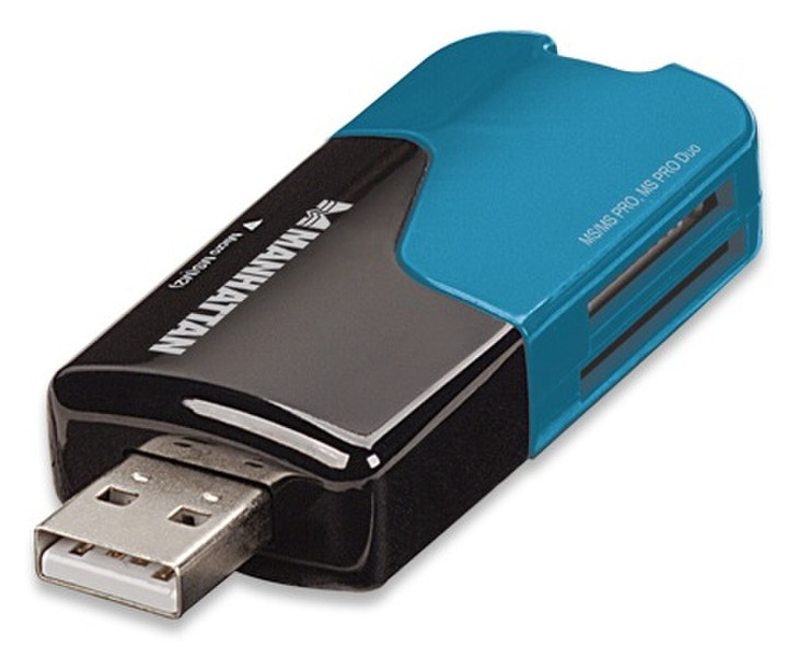 Manhattan 101707 USB 2.0 Черный, Синий устройство для чтения карт флэш-памяти