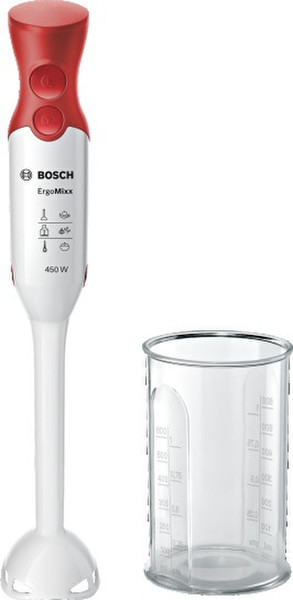 Bosch MSM64010 Погружной 450Вт Красный, Белый блендер