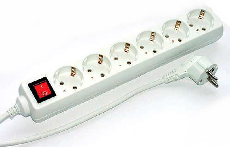 e+p E 60 6AC outlet(s) 1.5m White power extension