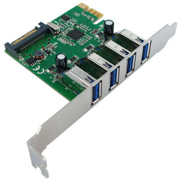 Value PCI-Express Adapter, 4x USB 3.0, 5 Gbit/s USB 3.0 интерфейсная карта/адаптер