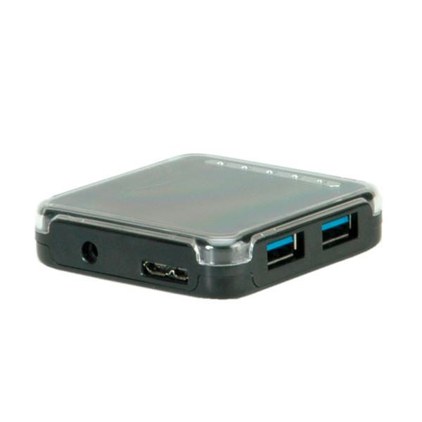 Value USB 3.0 Mini Hub 4fach, mit Netzteil
