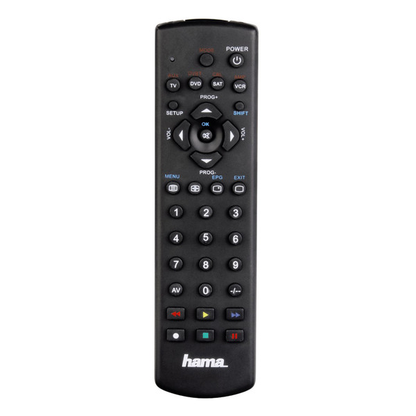 Hama 00011413 IR Wireless press buttons Black remote control