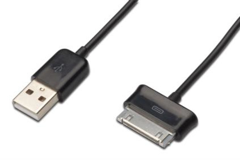 ASSMANN Electronic 0.25m 30pin - USB A, M - M 0.25м Samsung 30pin USB A Черный дата-кабель мобильных телефонов