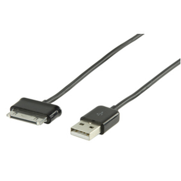 Valueline 1m, Samsung USB2.0 A - 30pin 1m USB2.0 A 30-pin Schwarz Handykabel