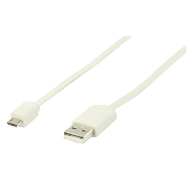 Valueline 1m, USB 2.0 A - Micro B 1м USB A Micro-USB B Белый