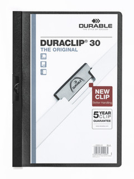 Durable DURACLIP® 30 A4 ПВХ Черный обложка с зажимом