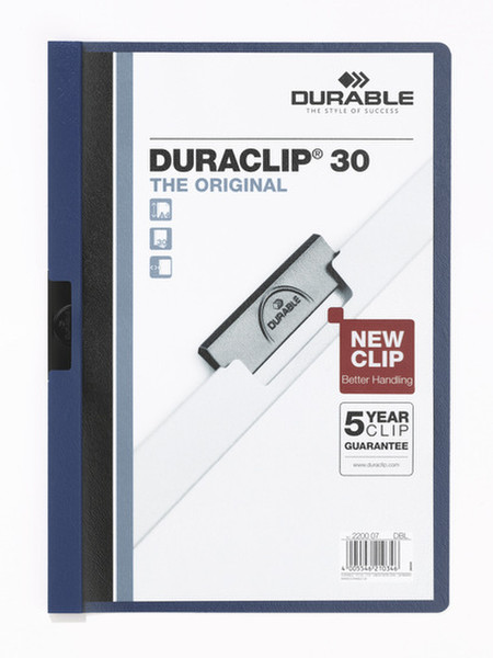 Durable DURACLIP® 30 A4 ПВХ Синий обложка с зажимом