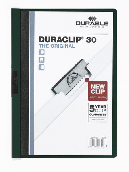 Durable DURACLIP® 30 A4 ПВХ Зеленый обложка с зажимом