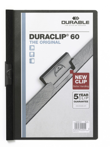 Durable DURACLIP® 60 A4 ПВХ Черный обложка с зажимом