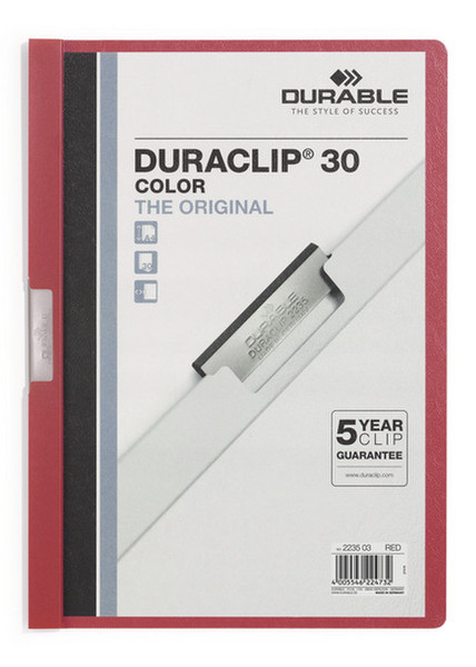 Durable DURACLIP® 30 COLOR Красный обложка с зажимом