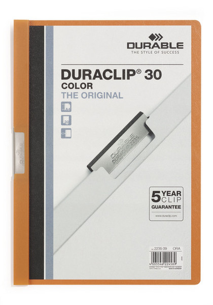 Durable DURACLIP® 30 COLOR Оранжевый обложка с зажимом