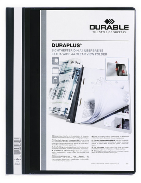 Durable DURAPLUS® Черный обложка с зажимом