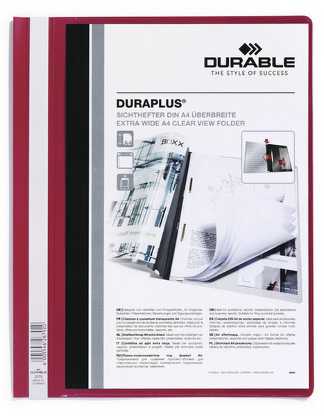 Durable DURAPLUS® Красный обложка с зажимом