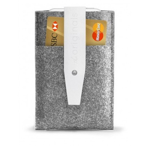 Mujjo iPhone 5 Wallet Ziehtasche Grau, Weiß