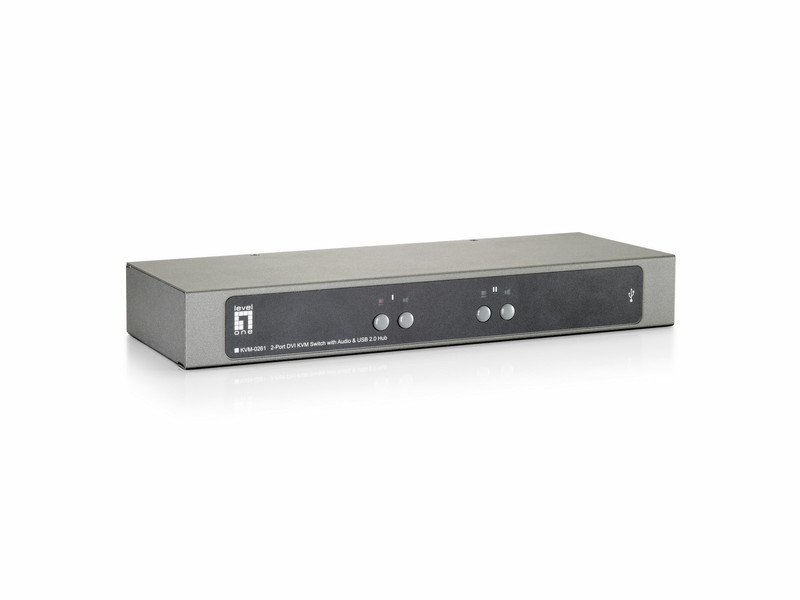 LevelOne 2-Port USB DVI KVM Switch with Audio & USB Hub KVM switch