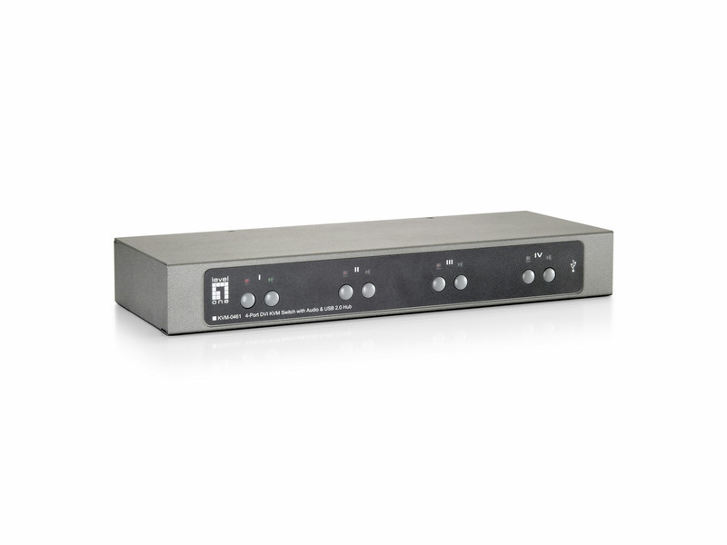 LevelOne 4-Port USB DVI KVM Switch with Audio & USB Hub KVM switch
