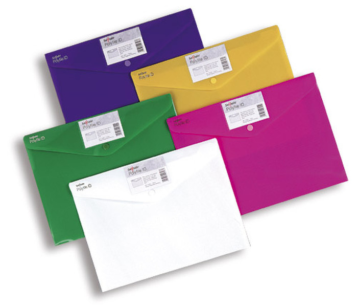 Snopake Polyfile ID Blue,Green,Pink,Purple,Turquoise folder