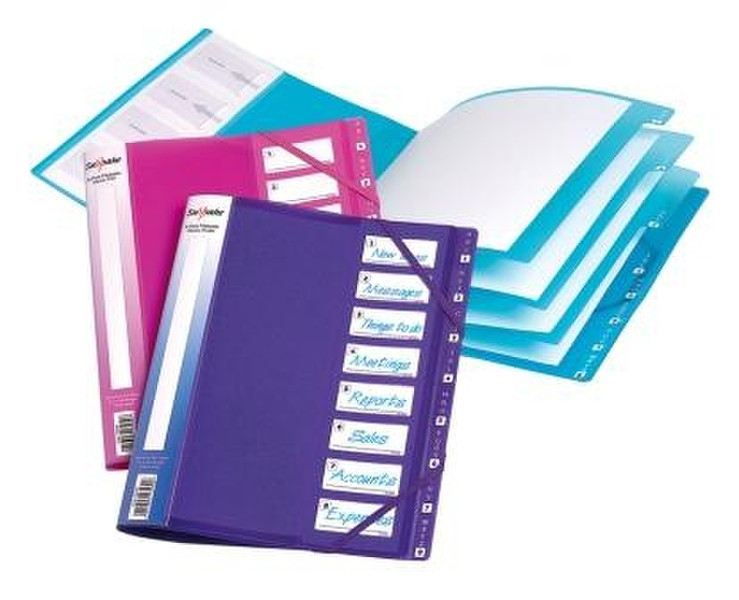 Snopake 8-Part Filelastic - Electra Assorted folder