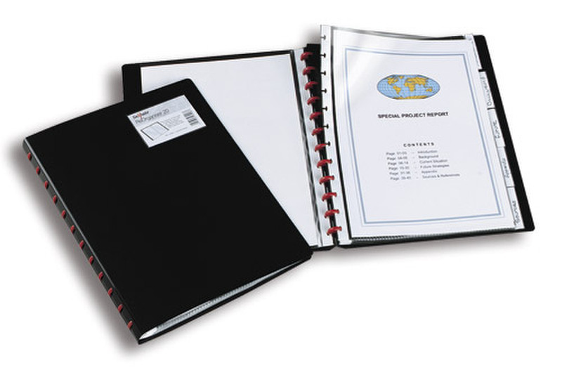 Snopake ReOrganiser Display Book Professional - Black, 30 Pocket Черный персональный органайзер