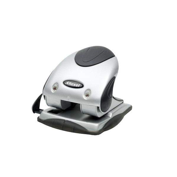 Rexel Precision 240 2 Hole Punch Silver/Black