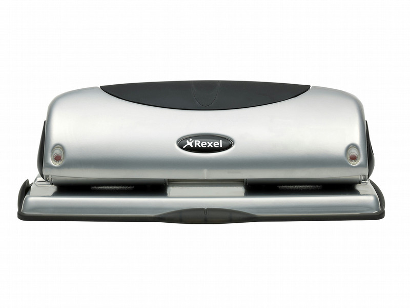 Rexel Precision 425 4 Hole Punch Silver/Black