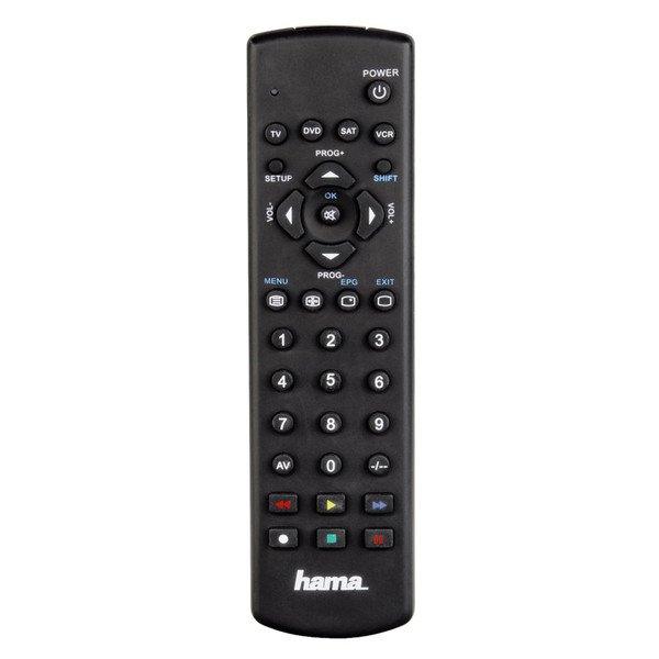 Hama Universal 4in1 IR Wireless press buttons Black remote control