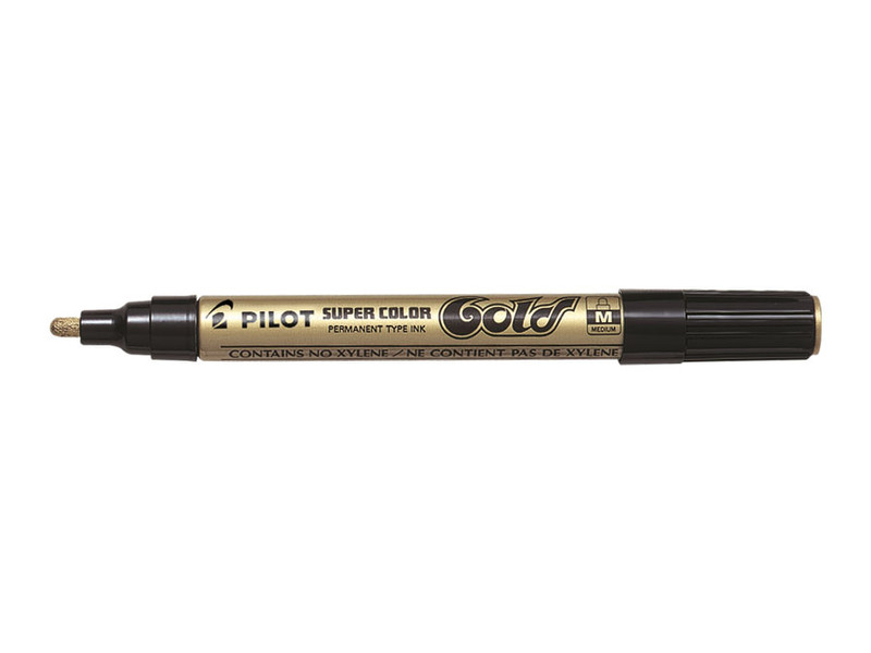 Pilot Super Color Пулевидный наконечник Золотой перманентная маркер