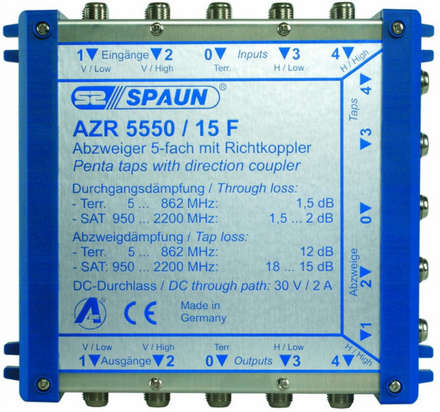 Spaun AZR 5550/15F Cable splitter Blue