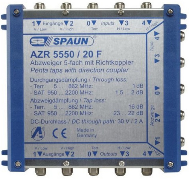 Spaun AZR 5550/20 F Cable splitter Blue