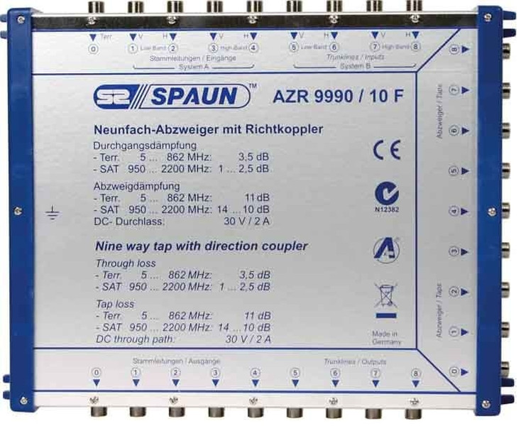 Spaun AZR 9990/10 F Cable splitter Blau
