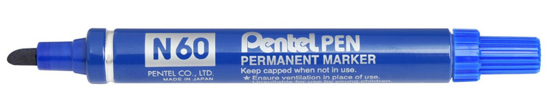 Pentel N 60 Скошенный наконечник Синий 12шт перманентная маркер