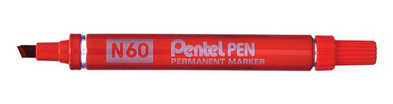 Pentel N 60 Скошенный наконечник Красный 12шт перманентная маркер